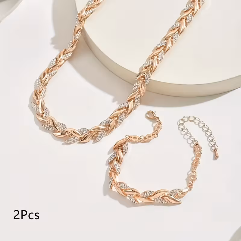 2 piezas de collar y pulsera de aleación de de pez para mujer, estilo de lujo, transpirable y , , de llevar sin carga, pieza central cautivadora instantánea para cualquier ocasión! Detalles del producto 4