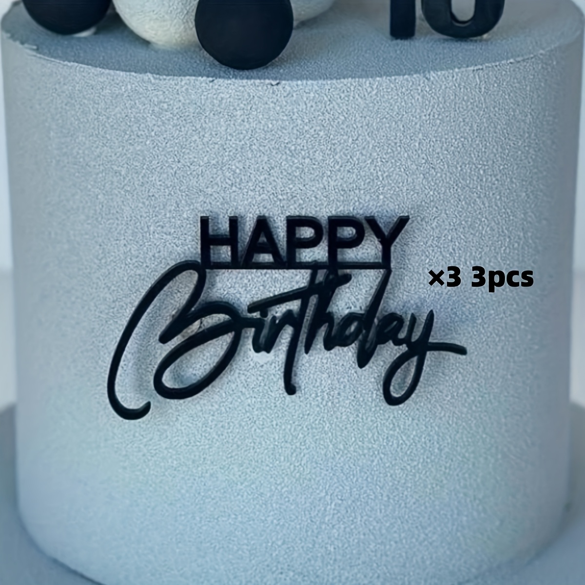 3pcs/5pcs Gold Glitter Happy Birthday Cake Topper - Premium Acrylic Decoration For Birthday Party & Special Celebrations,halloween,christmas