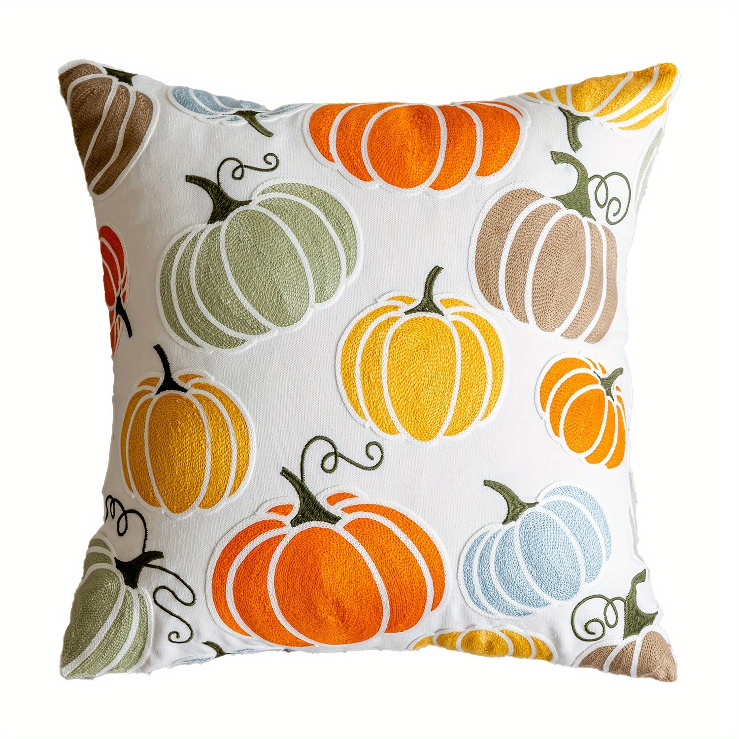 TEMU 1pc Fall Pumpkin Pillow Covers 18 X 18 Inch Farmhouse Throw Pillow Cover Thanksgiving Decoration Pillowcase Fall Decor For Sofa Couch Outdoor Porch