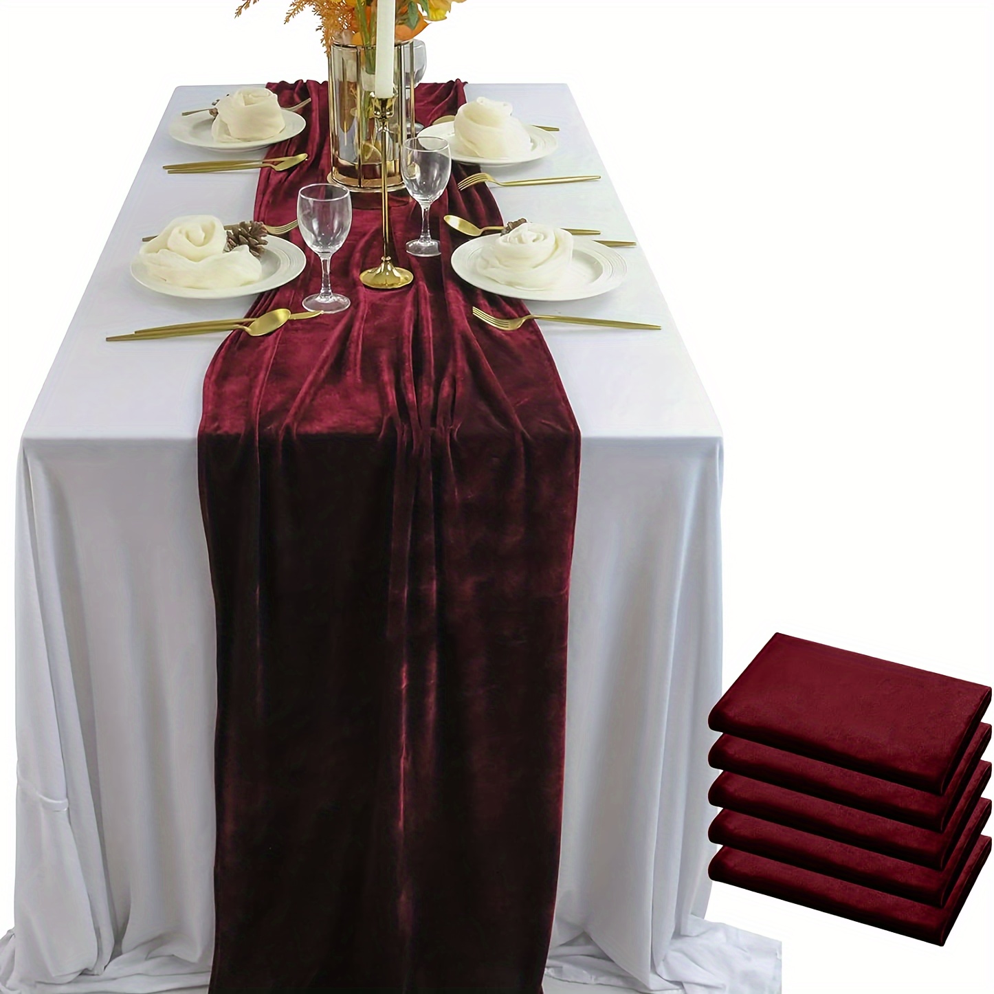 Luxurious Velvet Table Runner Wedding Reception Decorations - Temu