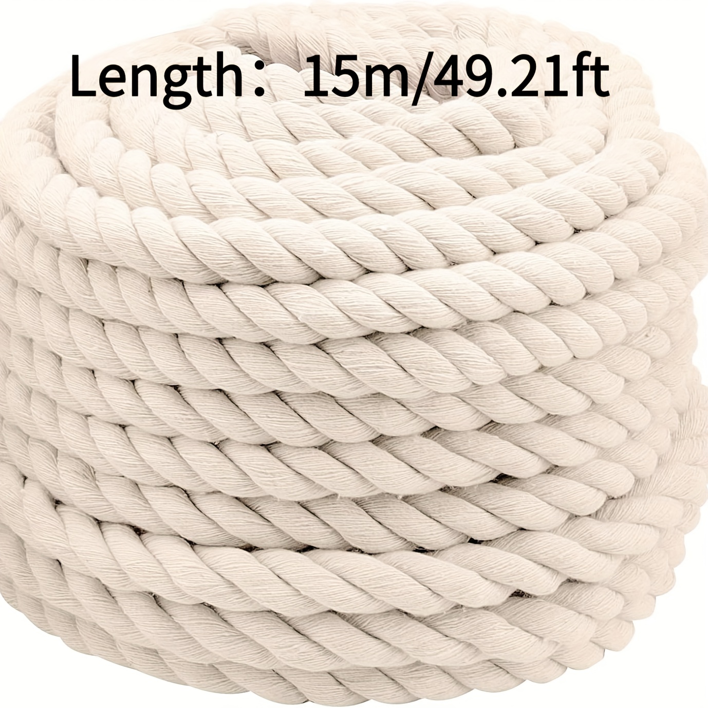 10mm Thick Braided Cotton Rope, 10m/15m/20m Options, Soft Yet Durable And Tough For Diy Projects, Art Decorations, Handicrafting, Pet Toys, Leashes, Binding Cords & Gardening