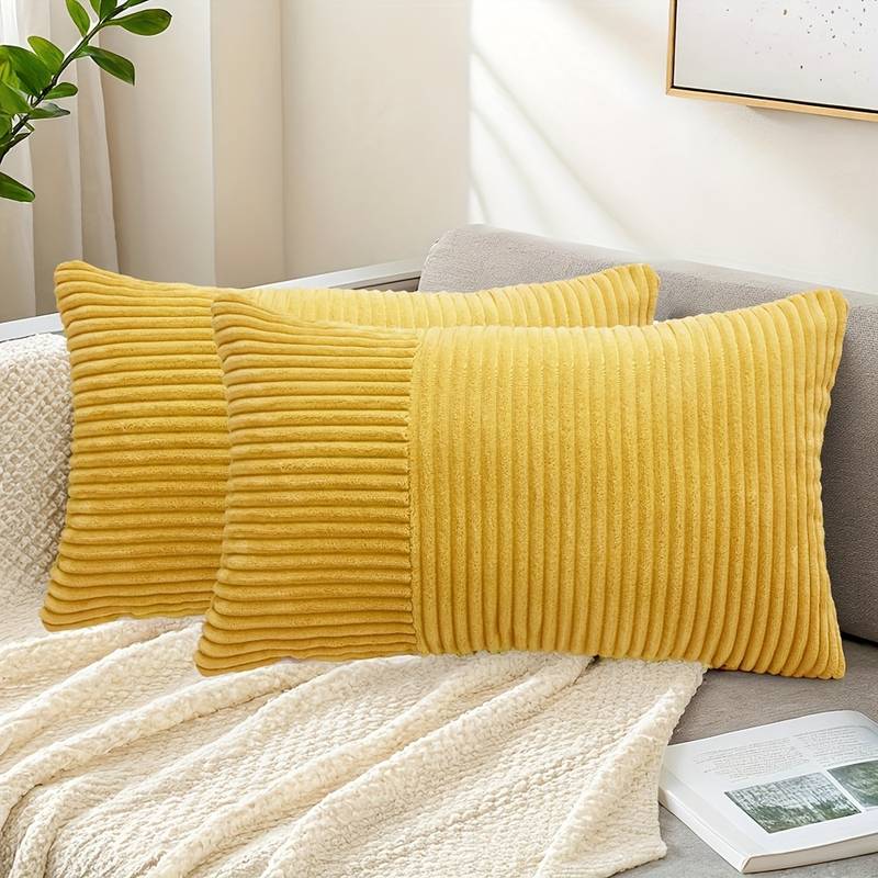 HWY Set Di 2 Federe Per Cuscini Decorative In Velluto - 12x20 Inch - Morbide E Eleganti Per Divano E Letto