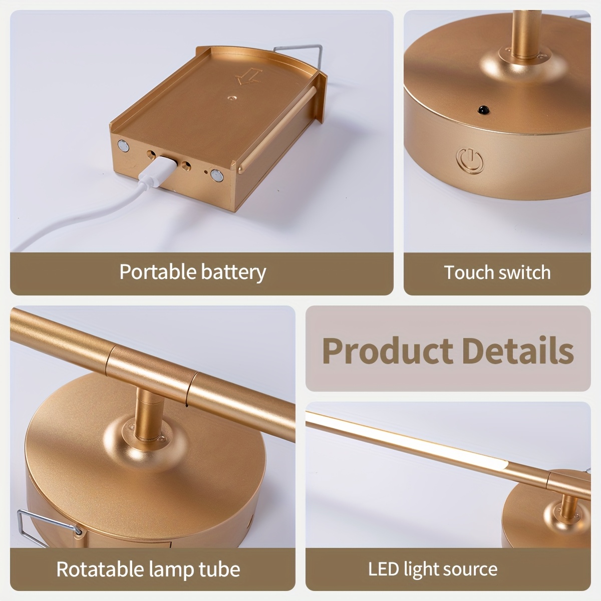 360° Rotating Wireless Wall Light with Rechargeable Battery