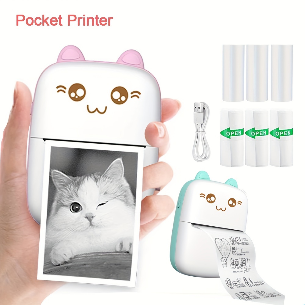 

The Ultimate Portable Printer: Mini Pocket Printer With Wireless, Inkless Printing For Photos, Receipts, Notes, Memos & Labels - Compatible With Ios & Android Phones + 6 Rolls Of Paper!