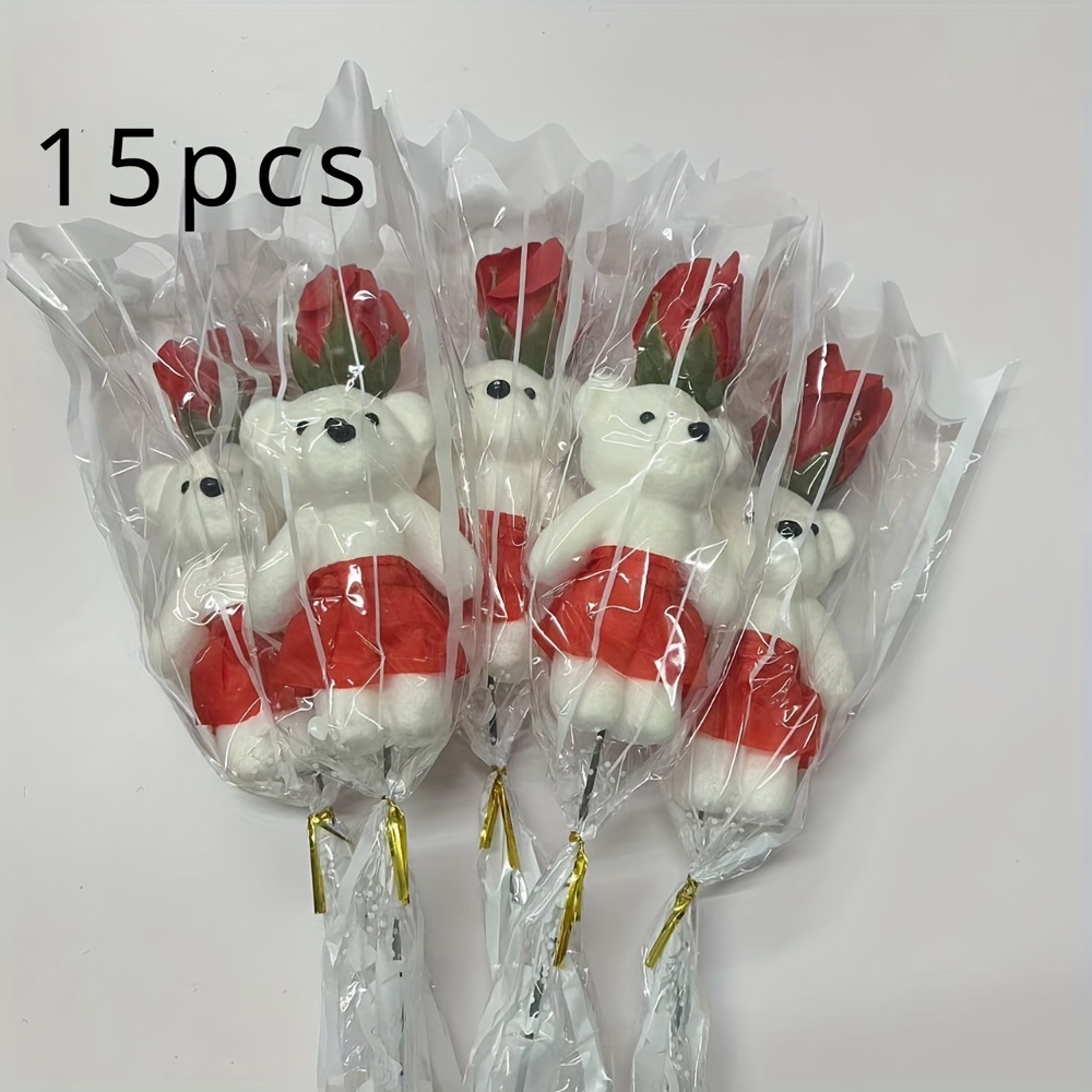 15pcs Soap Rose Bouquet Valentine's Day Gift Wedding Bouquet Home Holiday Decoration Artificial Roses, Anniversary Decoration, Back To , Birthday Gift
