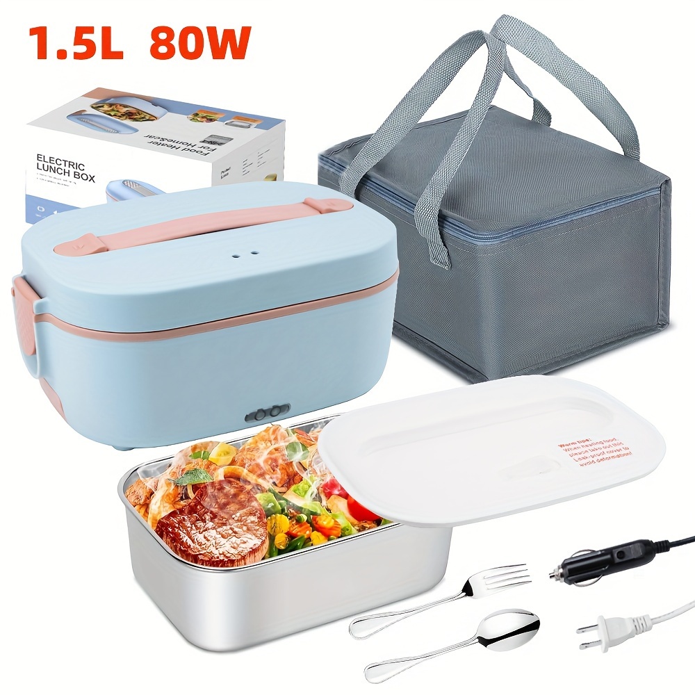 

Electric Lunch Box - Portable Fast Heating Lunch Box (12v/24v/110v) - 1.5l Stainless Steel Container Adult Food Warmer - Suitable For Cars, Trucks, Offices And Outdoors