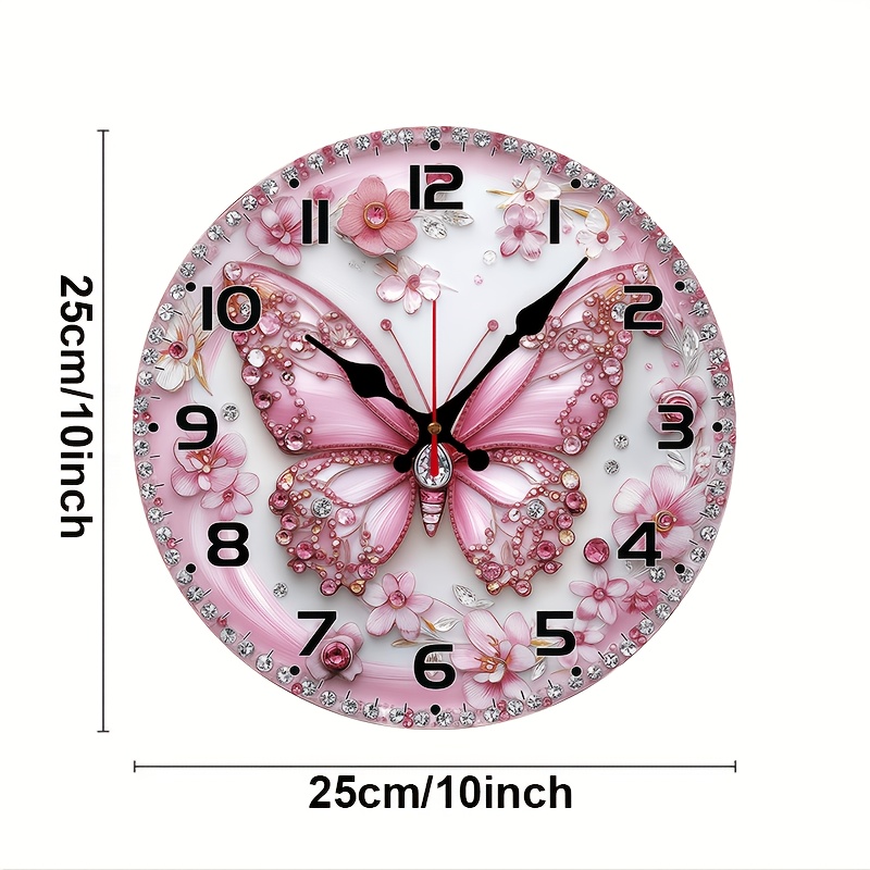TEMU 2d Flat Clock, 1pc Design - European And Round Silent Plane Clock - Battery Not Included, Silent Wall Clock, Add To Your Study Or Living Room,