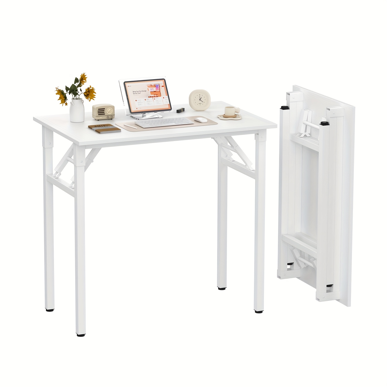 E-shop Kompaktes Schreibtisch, zusammenklappbarer Computer-Tisch, Arbeitsplatz, Bürotisch. Tragbarer kleiner Tisch, für Heimcomputer-Setup, 80X50X76Cm