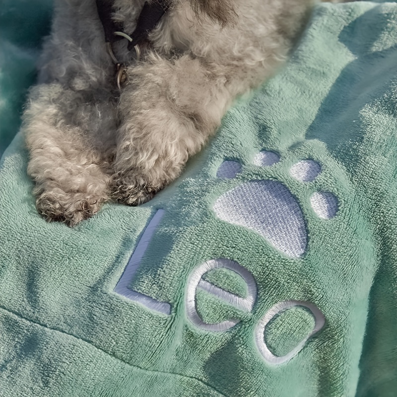 Dog Blanket - Cat Blanket- Personalised Dog Blanket - Puppy Blanket - Paw Print Blanket - Super Soft Pet Blanket - Embroidered Blanket