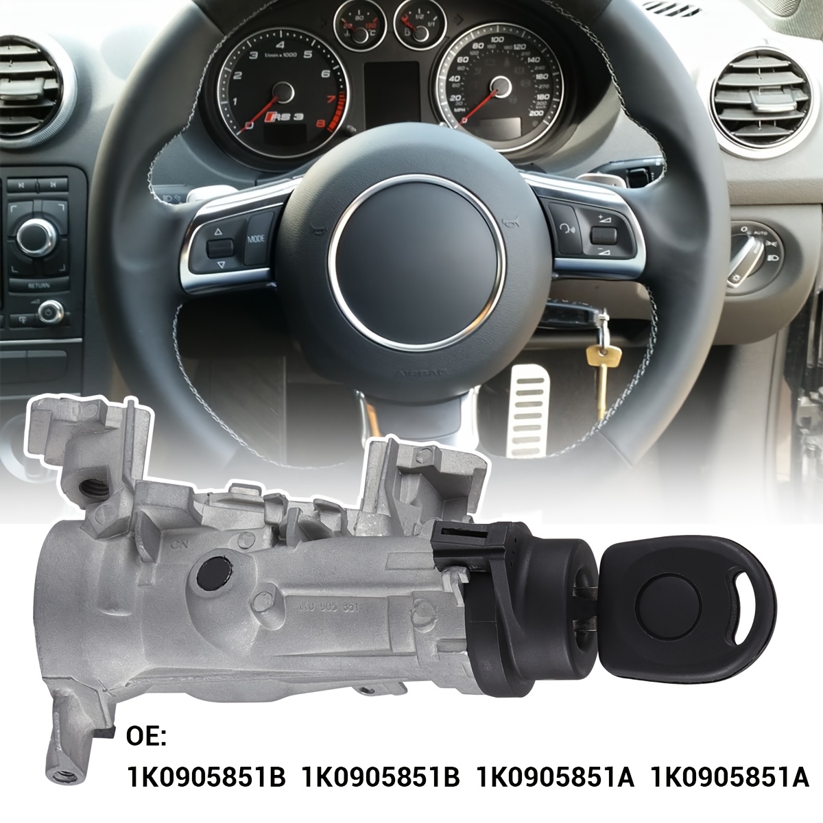TEMU 1k0905841 1k0905851b Ignition Lock Cylinder And Housing Starter Switch Assembly For Tiguan Jetta Rabbit A3 Tt Leon Altea Octavia Superb Ignition