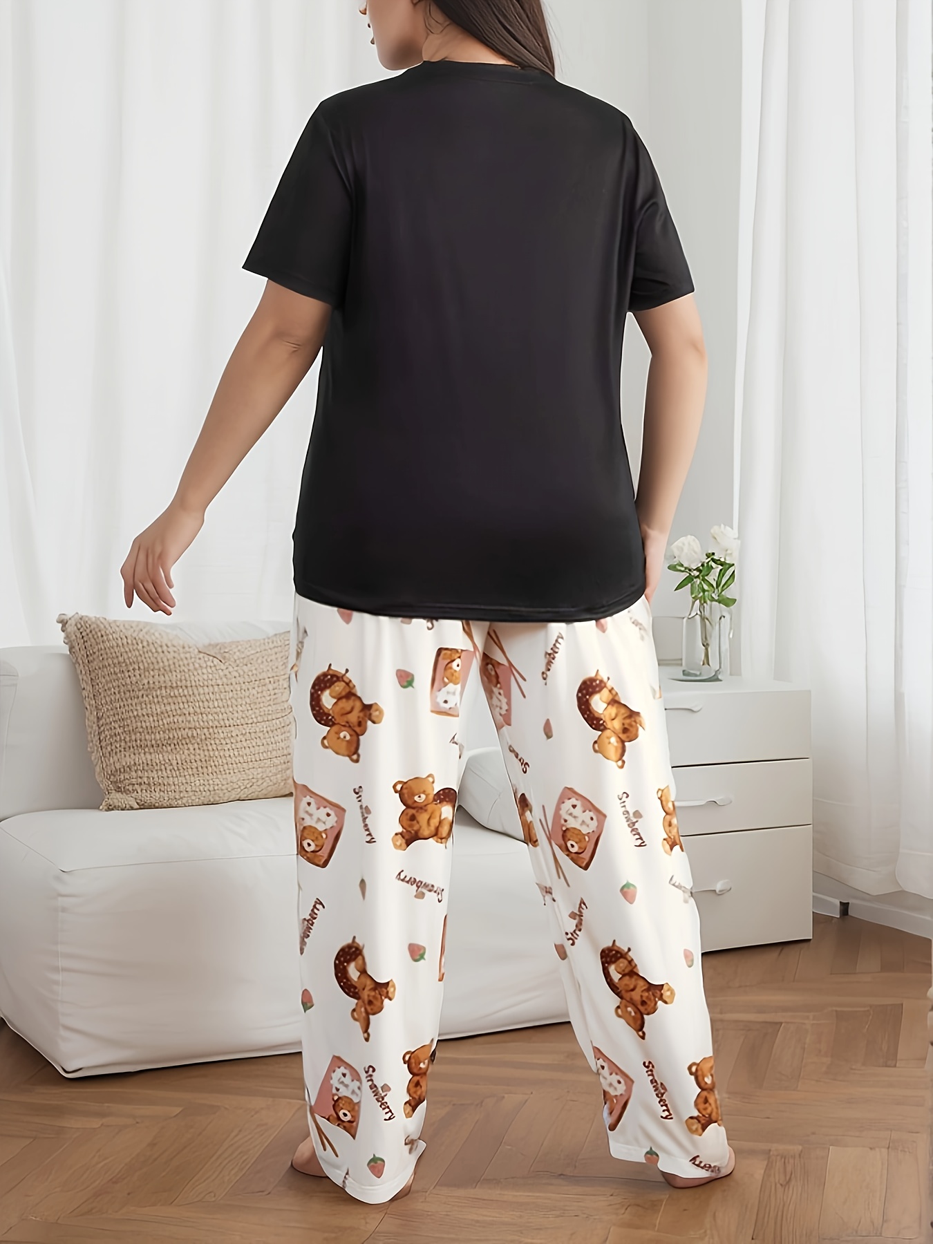 Fluffy Bow Kawaii Lounge Pyjamas 2PC Set One Size