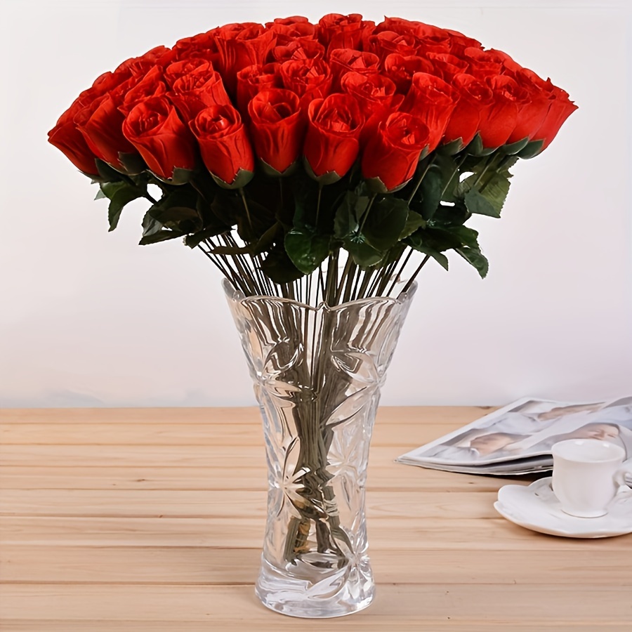 

40pcs Artificial Simulated Roses, Silk Flowers, Fake Flower Bouquets, Living Room Decoration, Wedding Supplies, Christmas And Valentine's Day Gifts (excluding Vases)