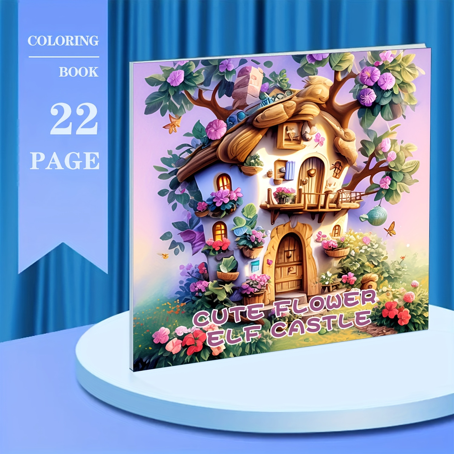 

Flower Elf Castle Coloring Book - 7.9" X 7.9" | Premium Paper, Relax & Holiday Gifts | Ideal For Christmas, Easter, And More