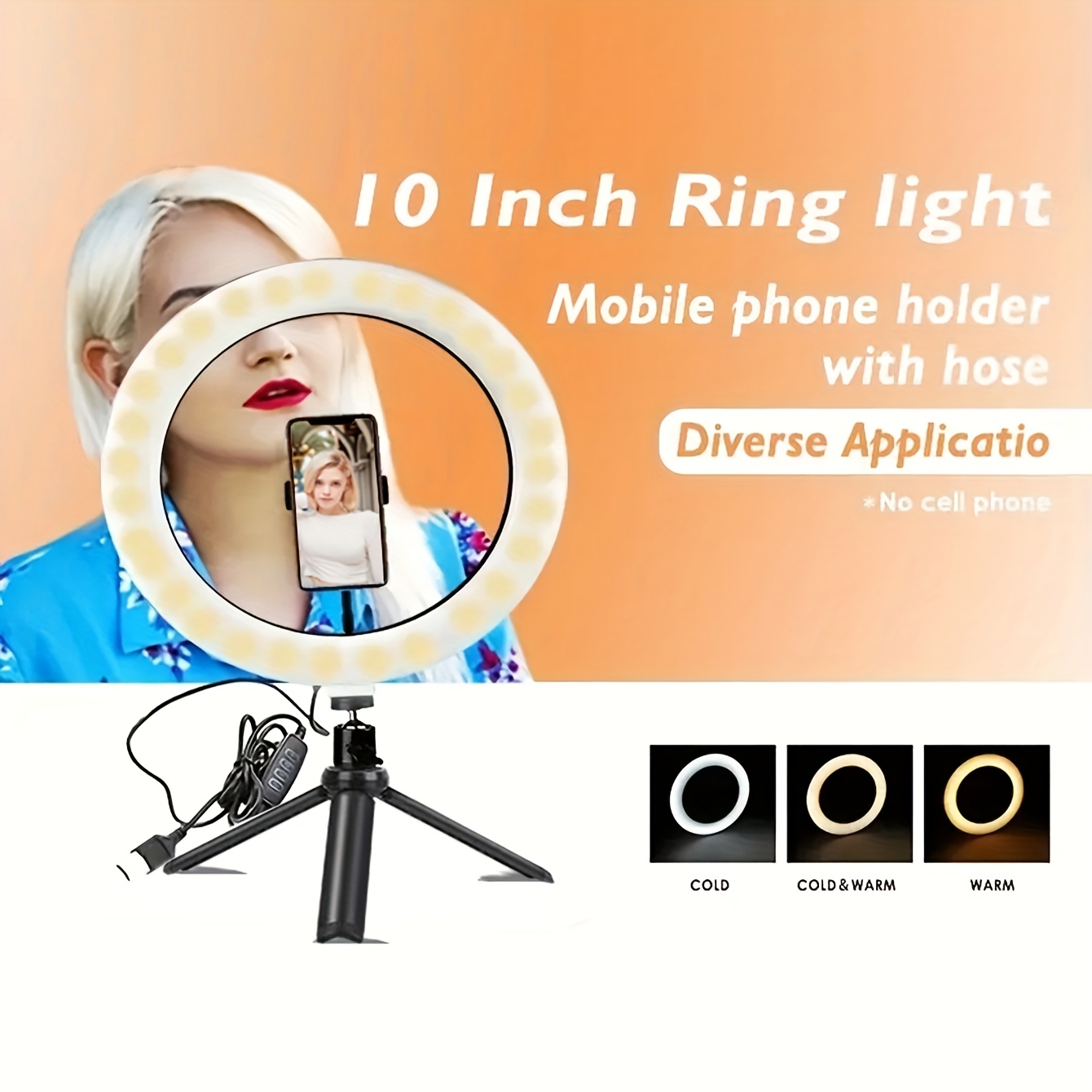 10 inch LED Ring Fill Light with Tripod Stand