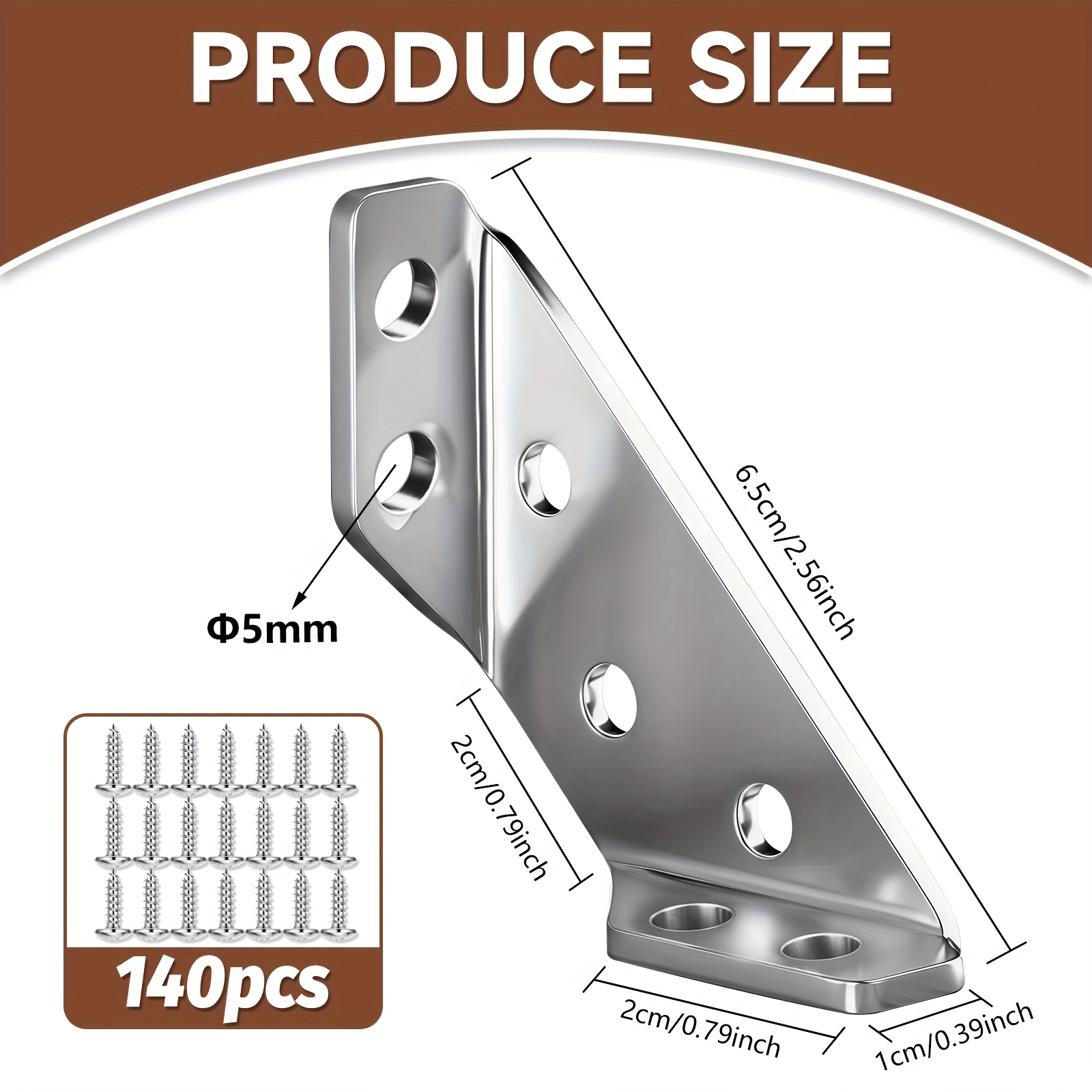 240 Heavy-duty Thickened Stainless Steel Corner Brackets, Sturdy... product image 6