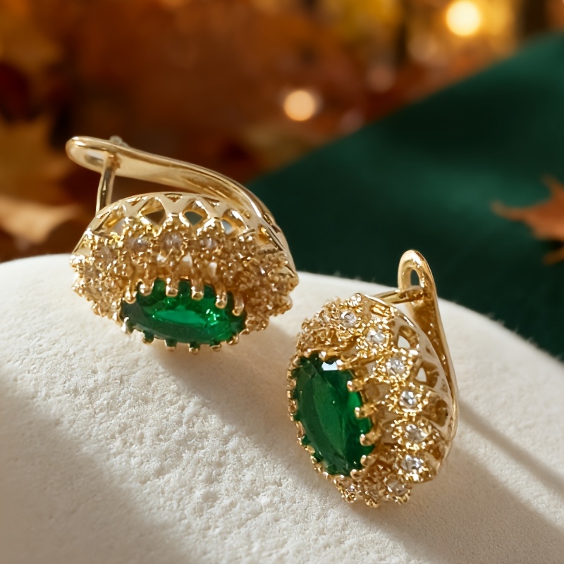 TEMU Élégantes Boucles d'Oreilles Avancées avec Synthétique, Design Ovales Haut de Gamme, Simples et Polyvalentes pour un Usage ou Cadeaux (Fêtes &