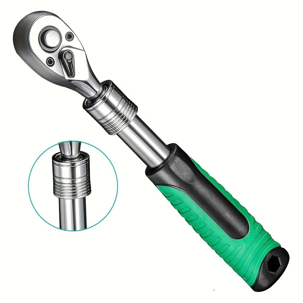 

1pc -tooth Telescopic Ratchet Wrench Release And Reversible Mechanism, 1/4 Inch - And Long-