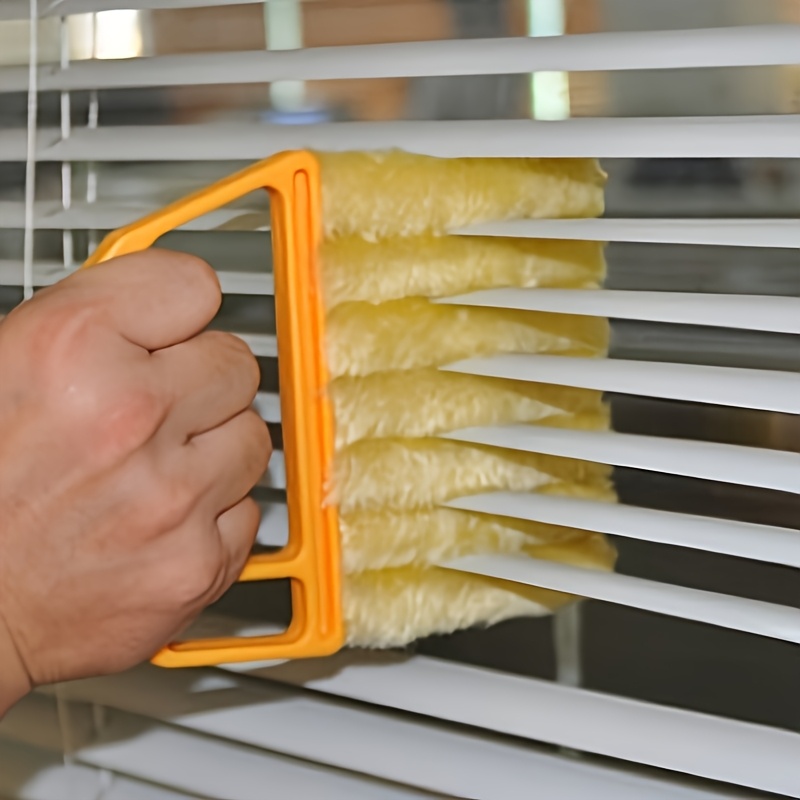 TEMU 2/1pc Portable Uncharged Plastic Microfiber Window Cleaner Air Conditioner Dust Collector Cleaner With Washable Window Screen Blade Cleaning