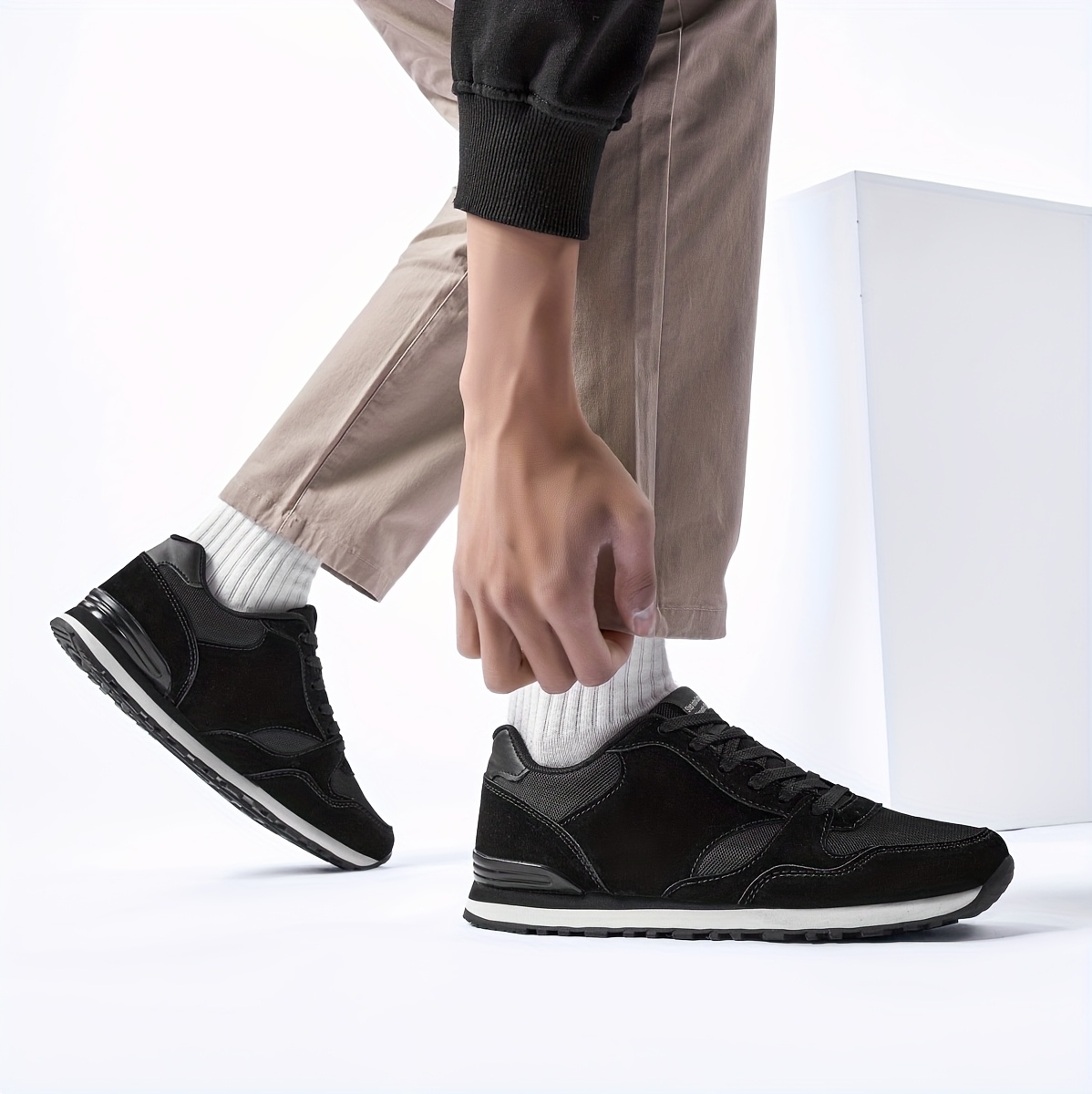 Men'S Stylish Low-Top Sneakers - Breathable Mesh, Lace-Up Running Shoes with Stylish Gray and Navy Design, Perfect for Casual and Street Wear, Casual Street Shoes|Minimalist Style|Breathable Upper, Sneakers