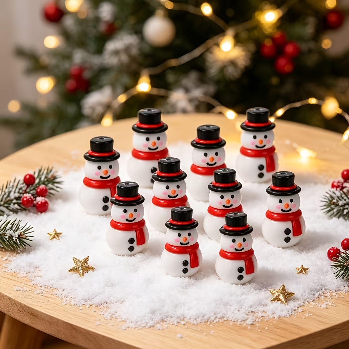 TEMU 10pcs, Boules Décoratives de Neige, Perles de Bijoux Décoratives, Convient aux Ajouts d'Artisanat