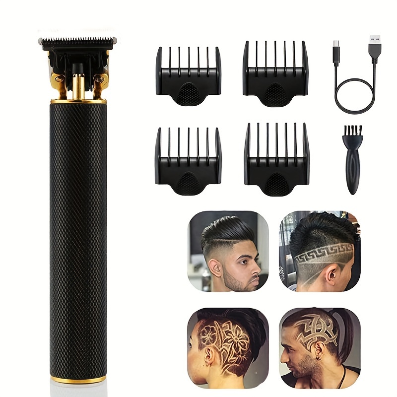 TEMU Tondeuses à cheveux professionnelles pour hommes Kit de coupe de cheveux électrique Tondeuse à cheveux Toilettage Imperméable Rechargeable Coupe