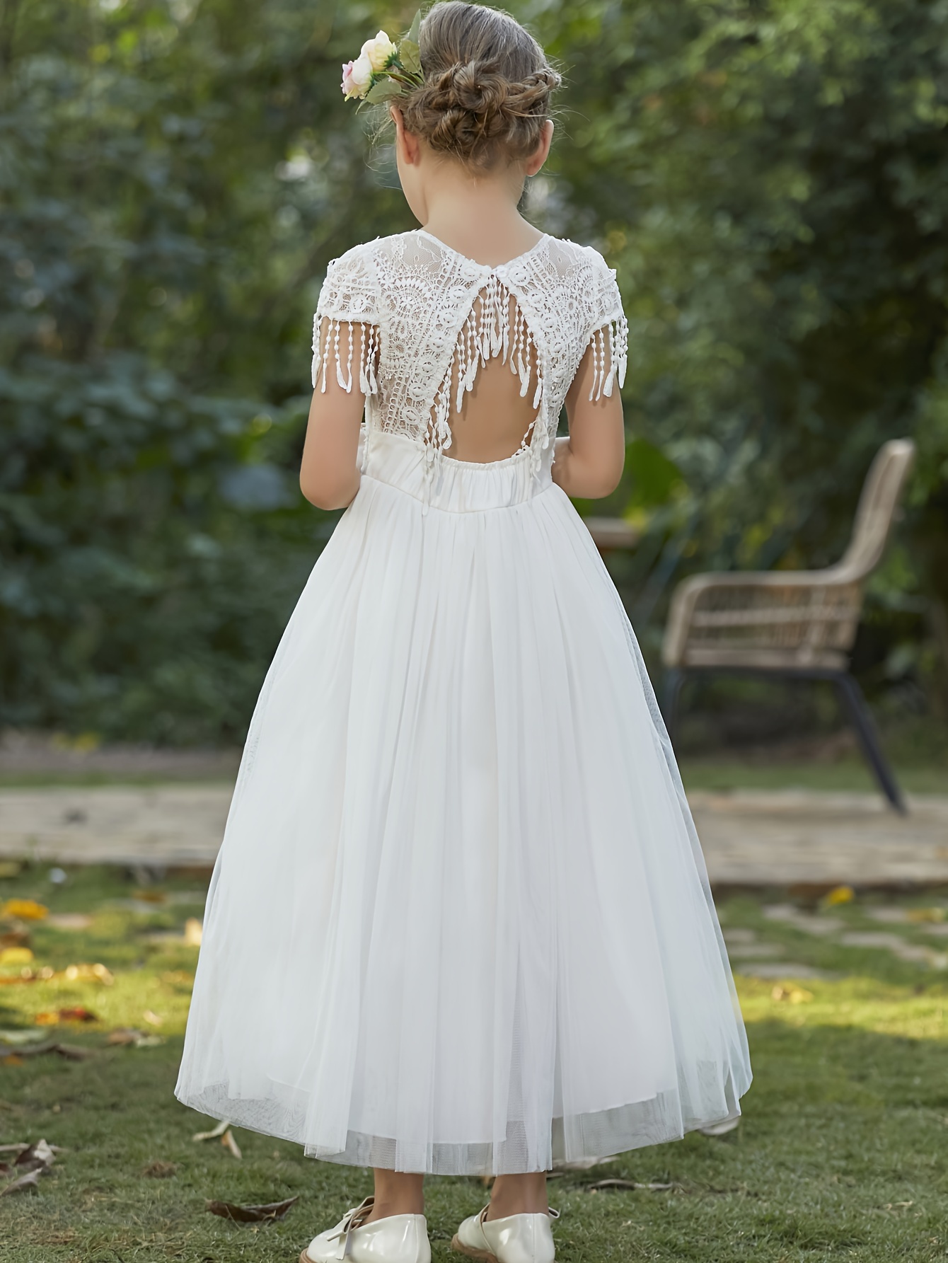 Elegant Solid Hollowed Out Off the Shoulder Princess Dresses