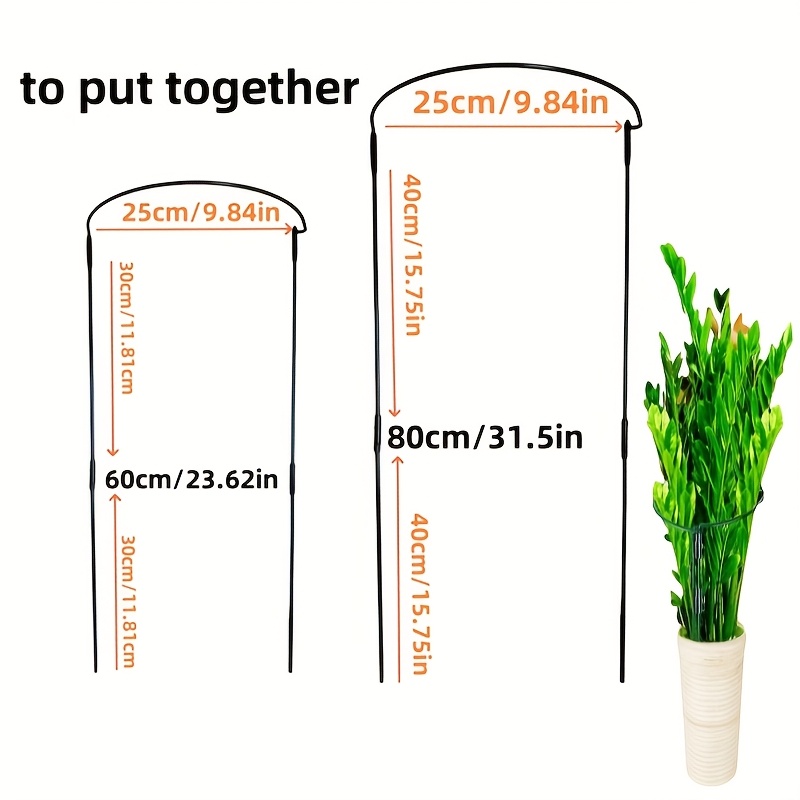 E-shop Zwei Größen von Gartenpflanzenstützen, geeignet für Topflandschaften Blumenbeetkanten. Outdoor-Blumen, Pfingstrosen – Grüne Gartenstützen aus