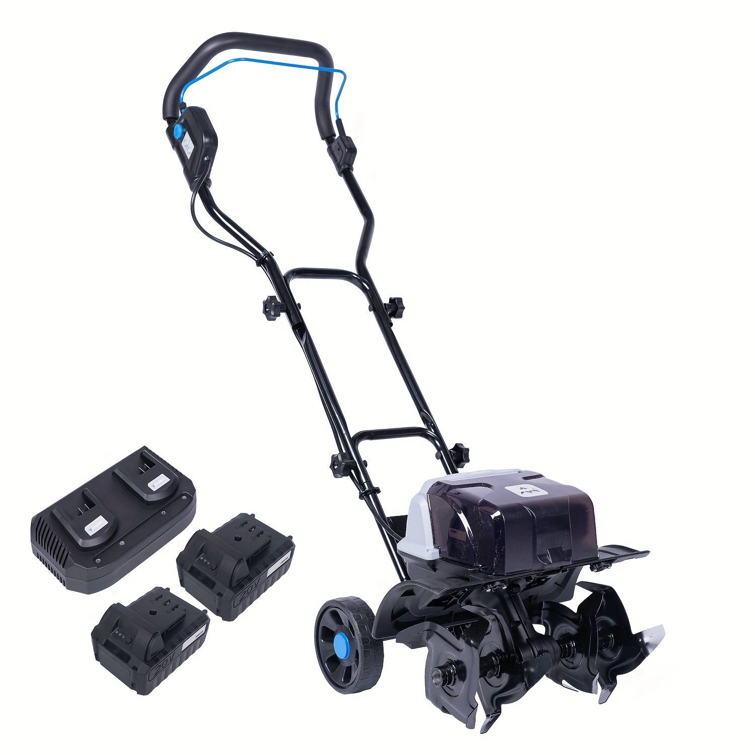 TEMU 40v Cordless Cultivator,16 Huge Steeltines Garden ,8.6 Inch Wide Batterypowered Garden Cultivator,(4ah Battery Andcharger Included)