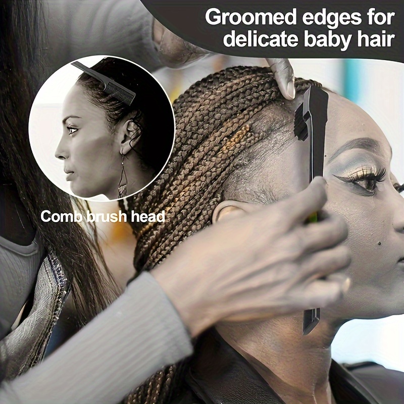 a set of 3 for edge brushes and combs designed for controlling for edges of wigs and hair featuring a double sided hairline brush and a smoothing comb Product details 3