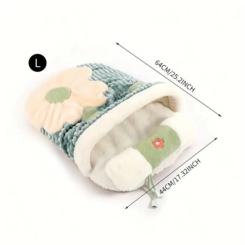 a versatile warm semi enclosed cat bed with a cushion suitable for including a blanket and sleeping bag for pets Product details 5