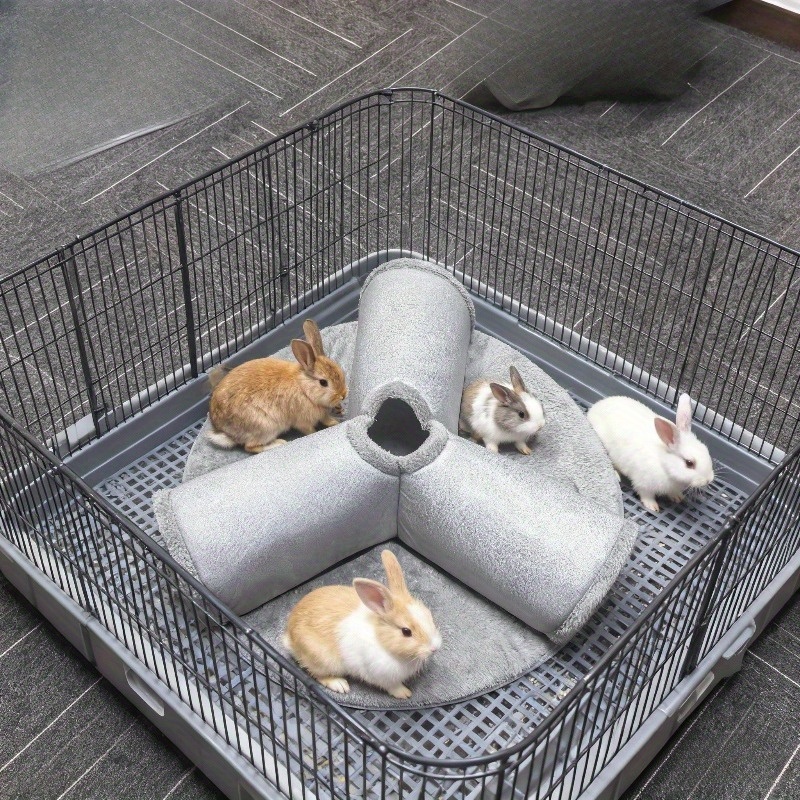 Y-vormige Huisdier Tunnel Speelgoed met 3 Uitgangen, een Multifunctioneel Meerkanaals Ontwerp voor Spelen en Slapen, een Wasbare Tunnel Geschikt voor Alle Seizoenen, een Huisdier Schuilplaats met Eenvoudige Ritsverbindingen. Een Kleine tot Middelgrote Kattenmand en Konijnenhok, Ideaal voor Hamsters