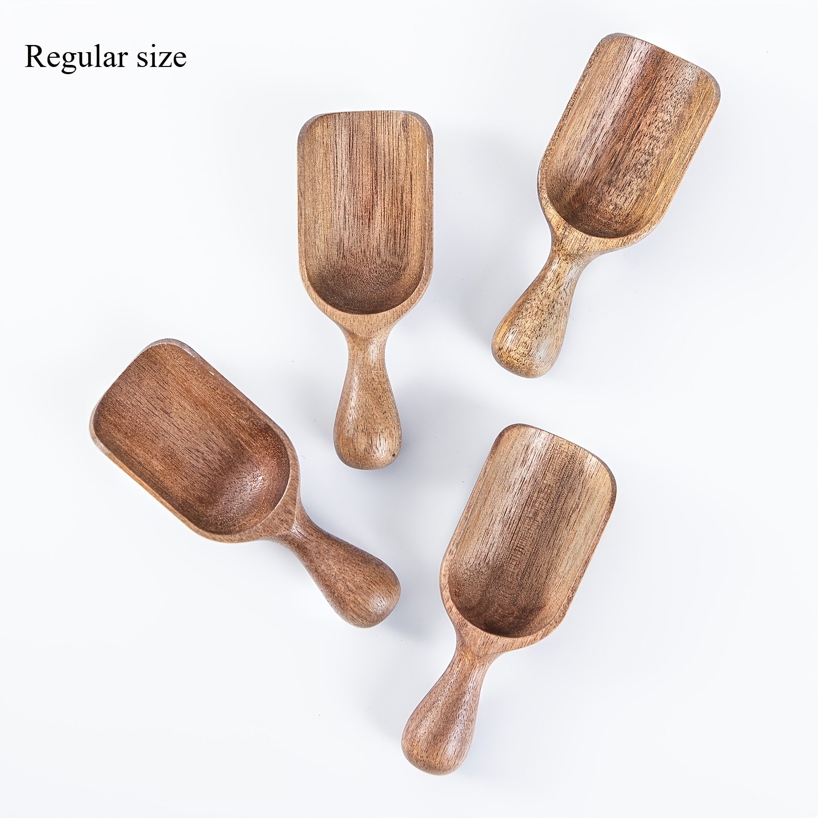 TEMU Home & Kitchen Supplies, Kitchen & Dining, Kitchen Utensils & Gadgets, Measuring Tools, Measuring Spoons, Flat Spatula, Acacia Wood Measuring