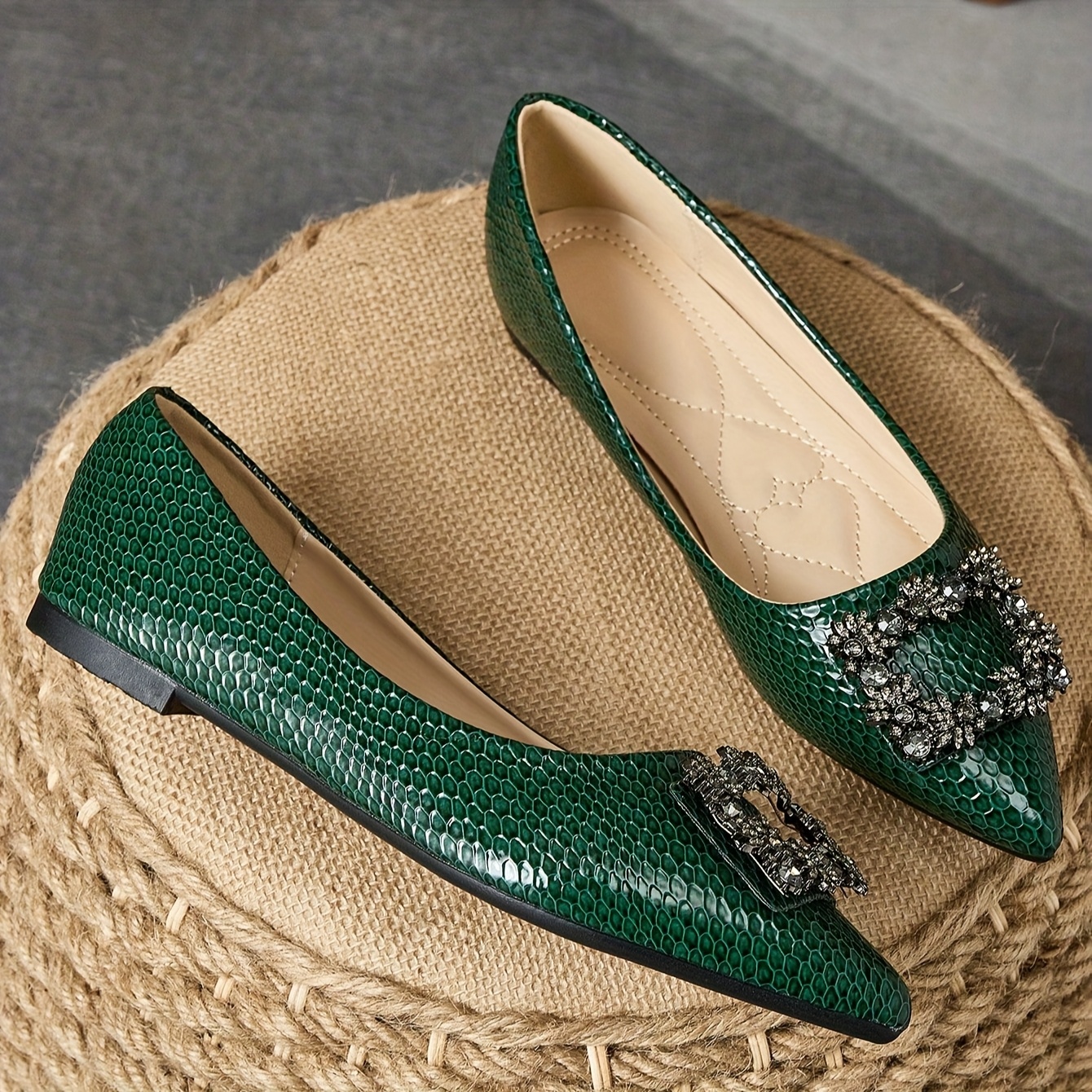 hunter green women's dress shoes hopeusnice Women's Ankle Strap High Heels Pointed Toe Buckle Dress Shoes Suede Elegant Party Wedding Comfortable Footwear Green 37, Size: 37 US 6