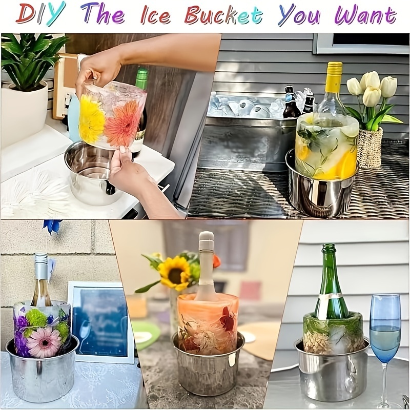 ice mold wine bottle cooler   bucket ice mold wine bottle cooler diy   cocktail transparent bucket   cooler suitable for holiday parties wedding celebrations and   festivals details 5