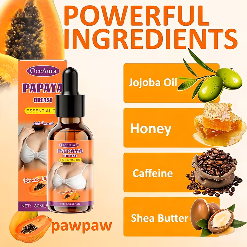 bust massage essence breast firming containing papaya sodium hyaluronate tocopherol and glycerin a hydrating and tightening serum designed for a fuller providing moisturizing care for womens bodies and skin suitable for types Product details 7