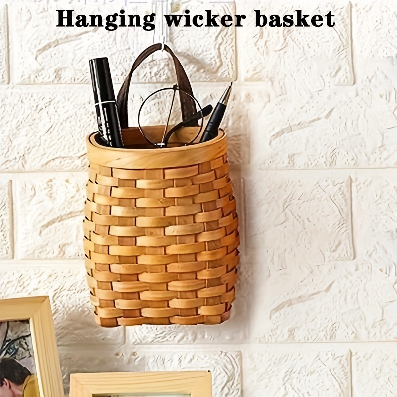 

1pc Hand-woven Boho Hanging Basket - Portable Wall Hanging Flower Organizer For Fruits And Vegetables - Kitchen Storage Supplies And Home Decoration