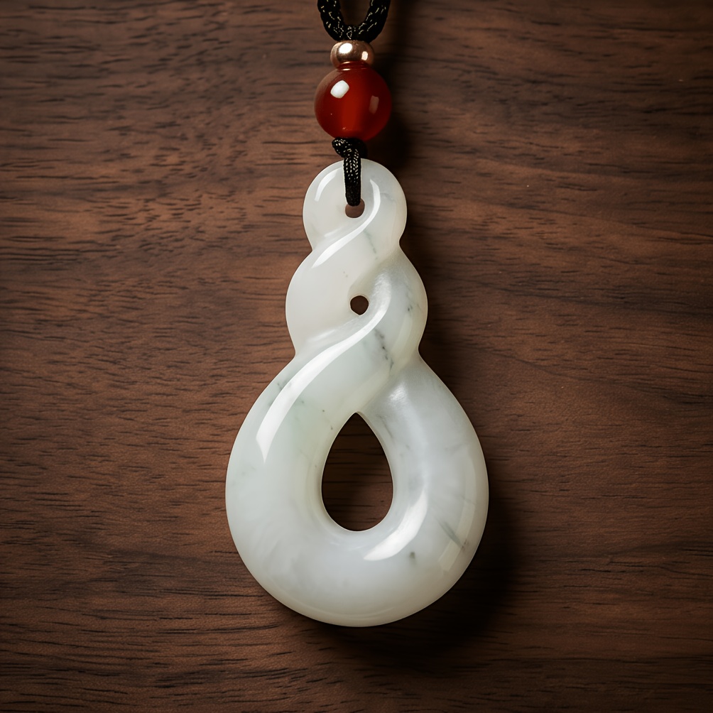 Natural Stone White Floral Pendant Necklace, Festive Gift