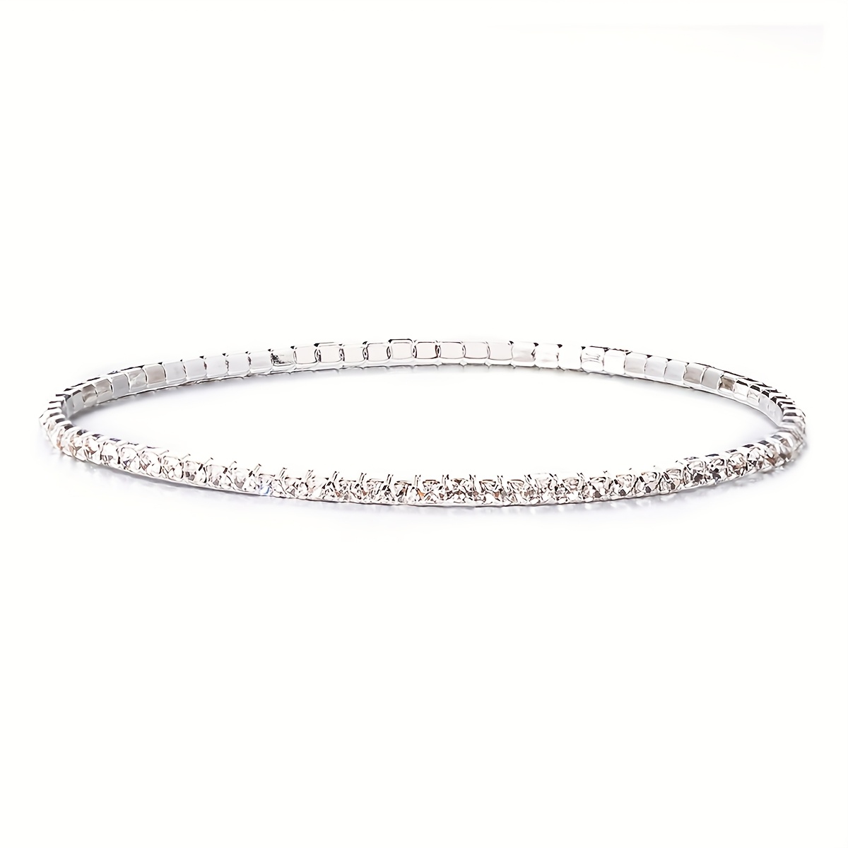 1pc Sparkling Rhinestone Tennis Women's Elastic Fashion Versatile