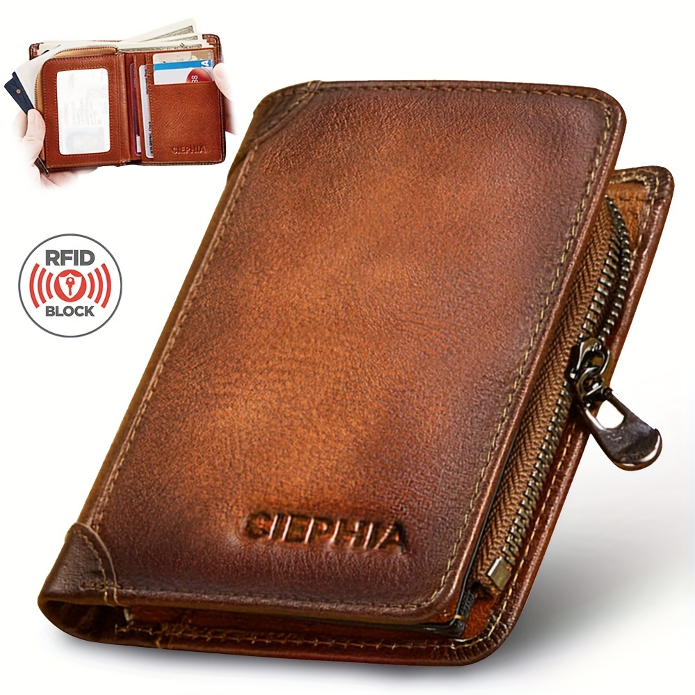 

Blocking Wallets For Men , Top Cowhide Funcion Wallet 2 Id