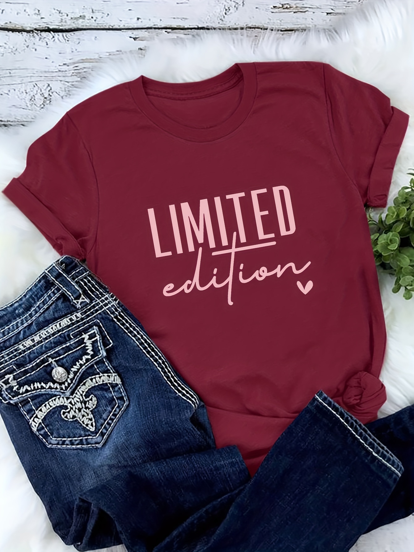 Damen T-Shirt Vintage Print - Lang & Locker Für Sommer & Alltag