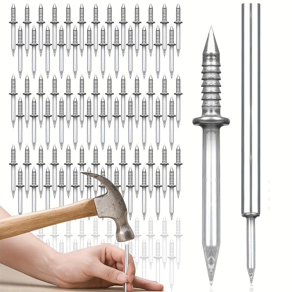 100pcs of double headed invisible kick nails ideal for skirting boards walls   made of galvanized featuring a smooth shaft for   without the need for   removal tool