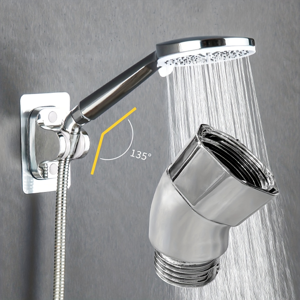 135-degree Elbow Connector For Handheld Shower, Suitable For Bathtubs And Shower Heads, 1pc, Intended For Shower Use Only