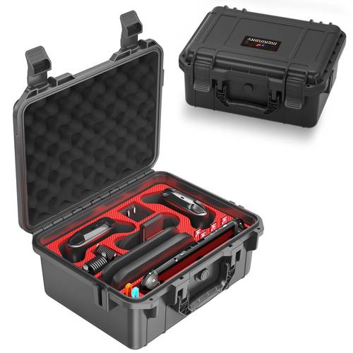 imagen del artículo rígida de transporte para switch 2, estuche de viaje rígido para consola switch 2, 2 mandos 2 pro, 9 tarjetas de juego y otras adiciones