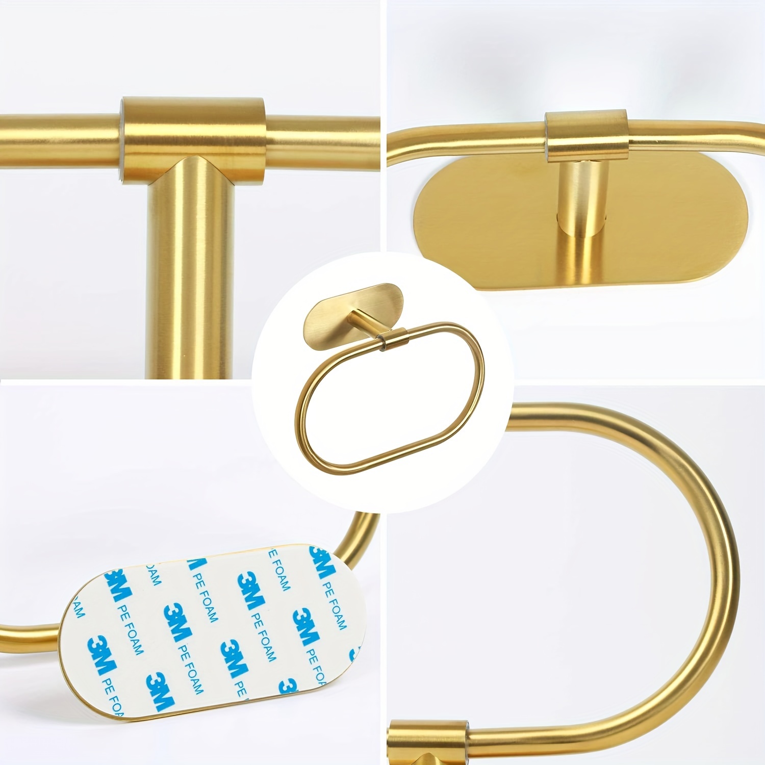 Self Adhesive Towel Ring Bathroom Stainless Steel Adhesive - Temu