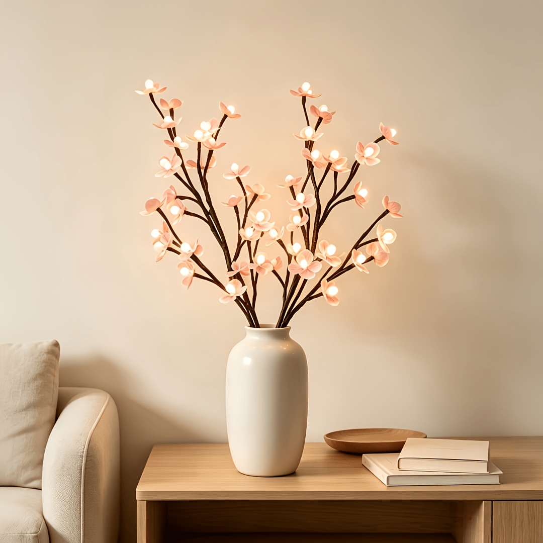TEMU 5 Branches [2 Pack]cherry 40 Led Twig Branch String Lights, Ideal For Home Decor Ornaments, Wedding And Engagement Centerpieces, Christmas,