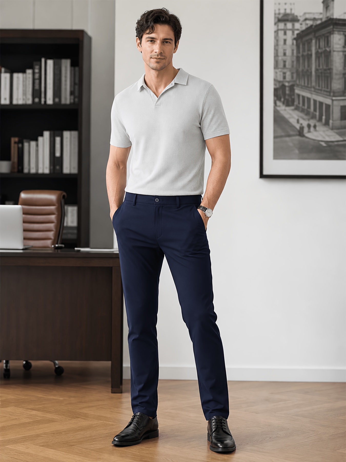 immagine dell'articolo     | 1   |   | 71% nylon e 29% elastan, 4 colori | pantaloni a     | elasticizzati e   | taglio   |   | riunioni   |   1   di pantaloni, 4 colori disponibili