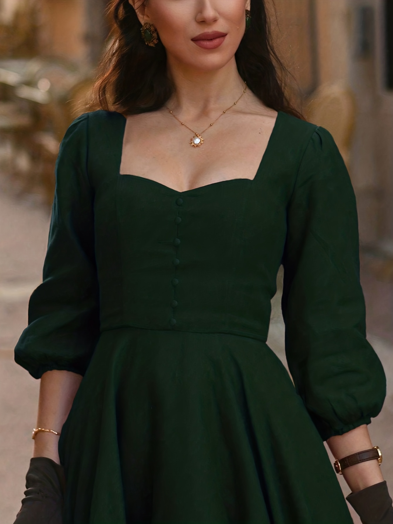 simorra green dress Long fringed dress main image 0