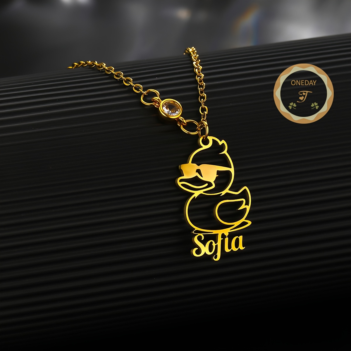 TEMU Colgante de Personalizado con Gafas y Grabado de - Joyería de Patito de Goma Adorable, Regalo Adecuado para Mujeres y Hombres, /Navidad/San