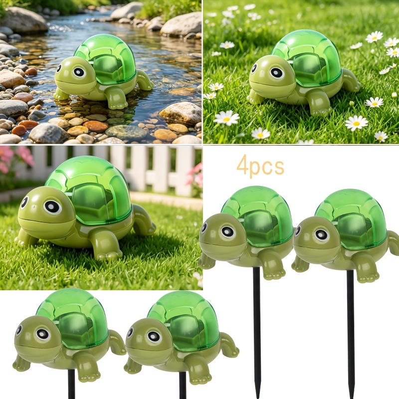 Image of 4pcs Reptile Garden Lights, Turtle-shaped Ground Lamps, Suitable For Courtyards, Gardens, , , Gardening Lawns, Christmas, Halloween, And Holiday Decorations