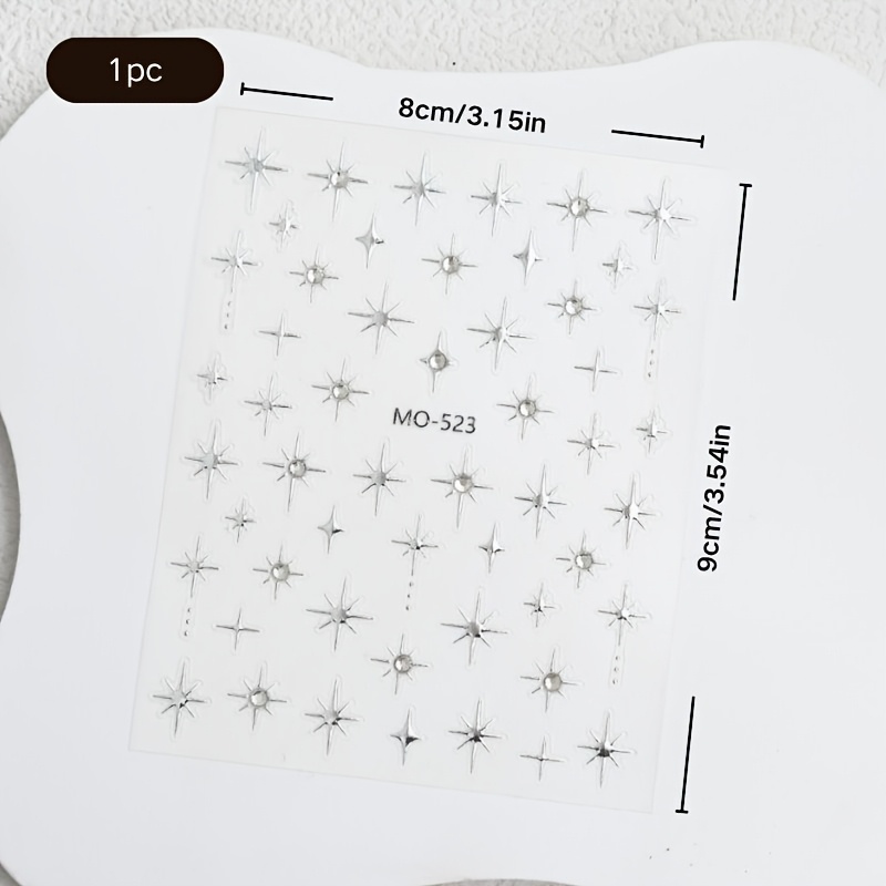 TEMU 1pc Silvery -pointed Star Rhinestone Face Sticker, Effortlessly An And Creative Eye Makeup Look, Suitable For Styles. The Irregularly Sized